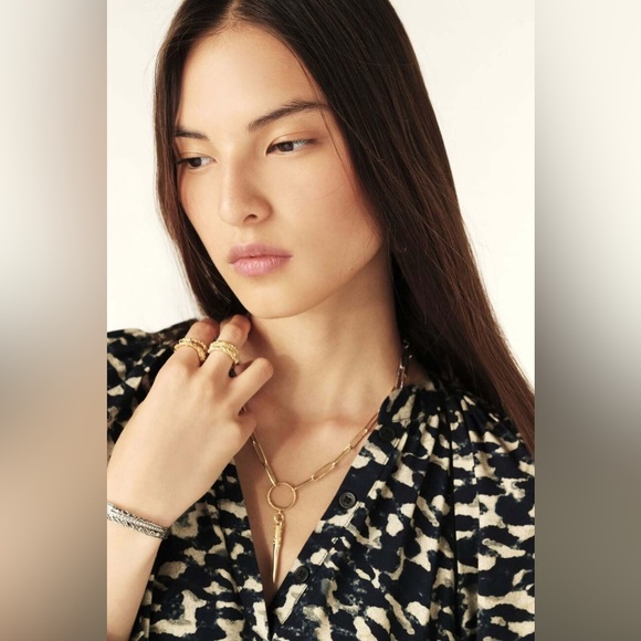 ba&sh Aisha Mini Long sleeve Dress in Blue Graphic NWT - Picture 5 of 15